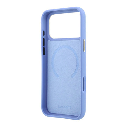 Apple iPhone 18 Pro Kılıf Lacoste Orjinal Lisanslı M-Safe Şarj Özellikli PVC Yarı Pike Desenli Arka Yüzey İkonik Timsah Dokuma Logolu Kapak