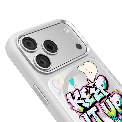 Apple iPhone 18 Pro Kılıf M-safe Şarj Özellikli 3D Baskılı Tasarım Mutural Graffiti Serisi Kapak