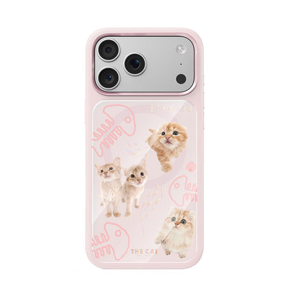 Apple iPhone 18 Pro Kılıf M-safe Şarj Özellikli 3D Baskılı Tasarım Mutural The Cat Serisi Kapak