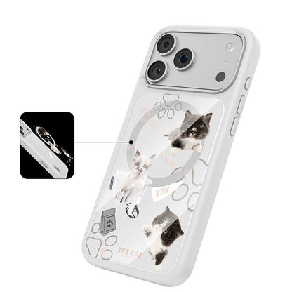 Apple iPhone 18 Pro Kılıf M-safe Şarj Özellikli 3D Baskılı Tasarım Mutural The Cat Serisi Kapak