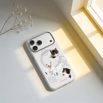 Apple iPhone 18 Pro Kılıf M-safe Şarj Özellikli 3D Baskılı Tasarım Mutural The Cat Serisi Kapak