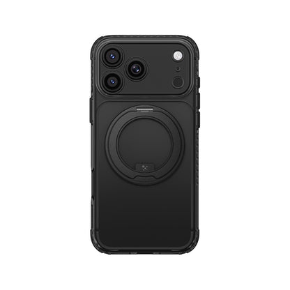 Apple iPhone 18 Pro Kılıf M-Safe Şarj Özellikli Airbag Tasarımlı Standlı Lens Korumalı AmazingThing Titan Pro MagSpin Kapak