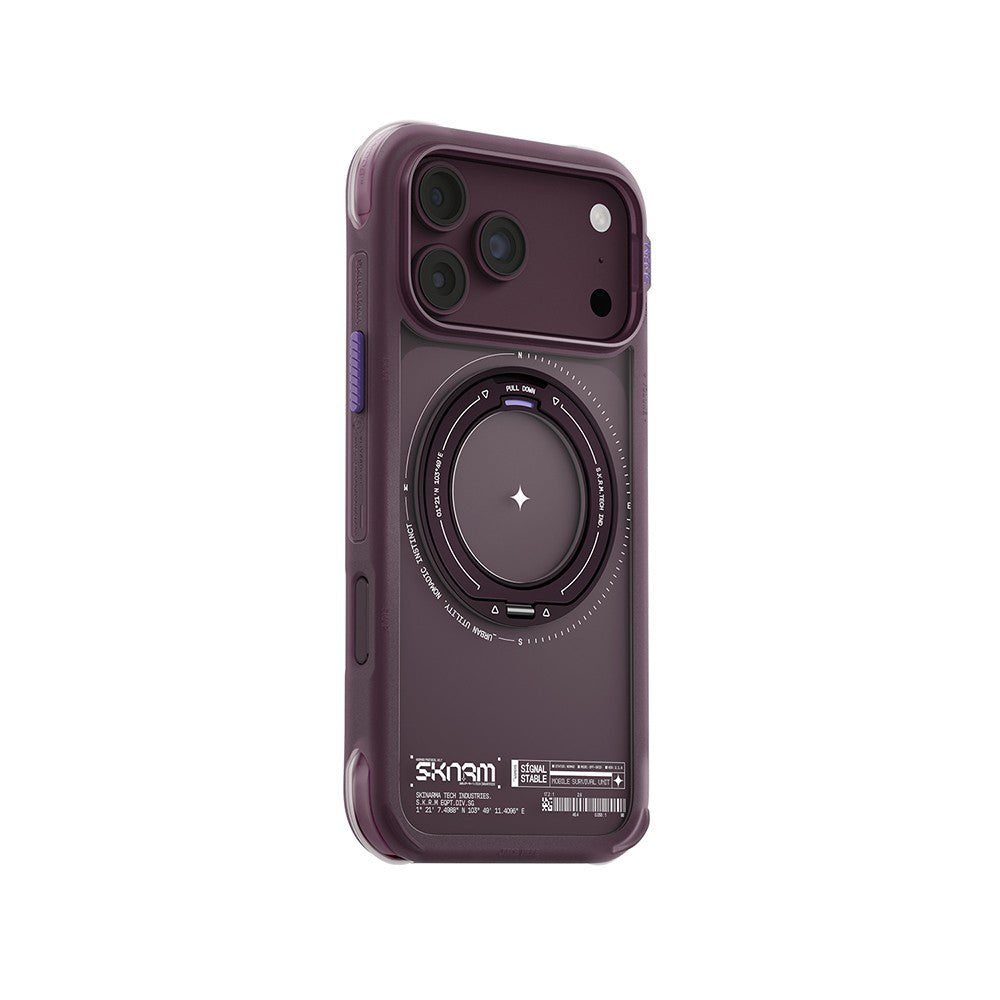 Apple iPhone 18 Pro Kılıf M-Safe Şarj Özellikli Airbag Tasarımlı Standlı Skinarma Atlas Kapak