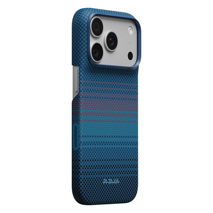 Apple iPhone 18 Pro Kılıf M-safe Şarj Özellikli Aramid Karbon Fiber Pitaka Moonrise 2.0 Nights Serisi Kapak
