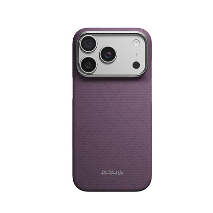 Apple iPhone 18 Pro Kılıf M-safe Şarj Özellikli Aramid Karbon Fiber Pitaka Weaving Serisi Kapak