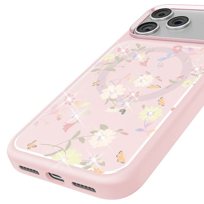 Apple iPhone 18 Pro Kılıf M-safe Şarj Özellikli Çiçek Tasarımlı Mutural Flower Serisi Kapak