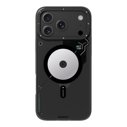 Apple iPhone 18 Pro Kılıf M-safe Şarj Özellikli Disk Desenli Youngkit Disc Battle Kapak