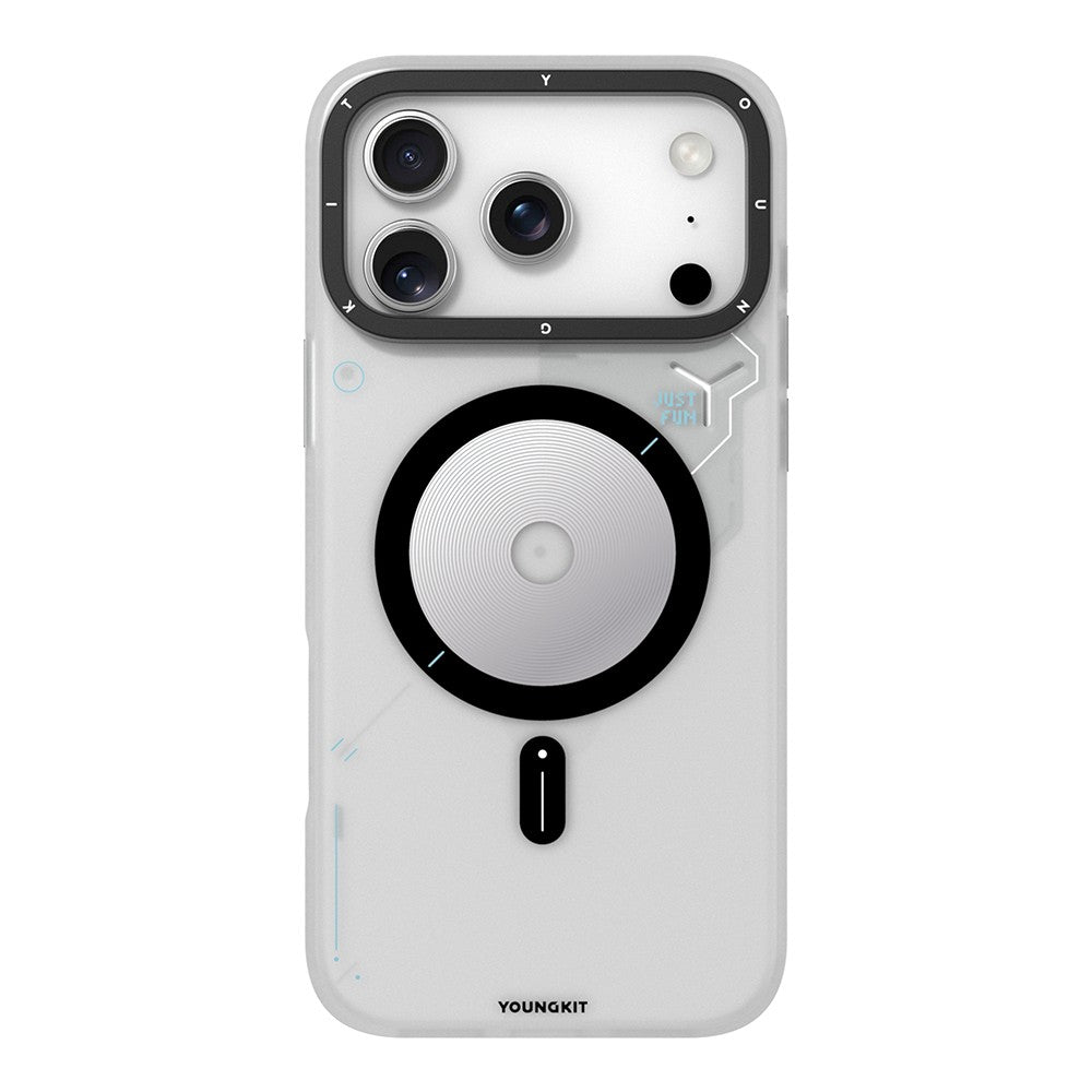 Apple iPhone 18 Pro Kılıf M-safe Şarj Özellikli Disk Desenli Youngkit Disc Battle Kapak