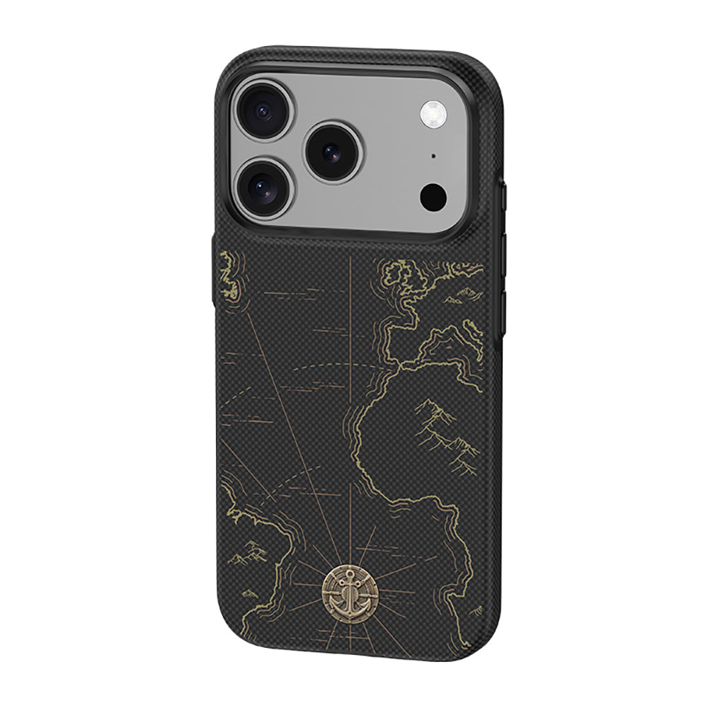 Apple iPhone 18 Pro Kılıf M-safe Şarj Özellikli Karbon Fiber Tasarımlı Benks ArmorEdge Air Navigator Kevlar Kapak