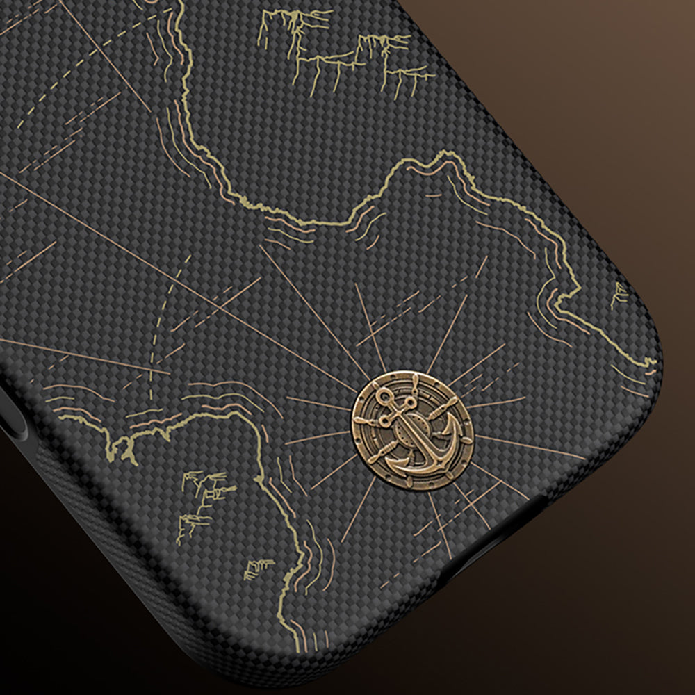 Apple iPhone 18 Pro Kılıf M-safe Şarj Özellikli Karbon Fiber Tasarımlı Benks ArmorEdge Air Navigator Kevlar Kapak