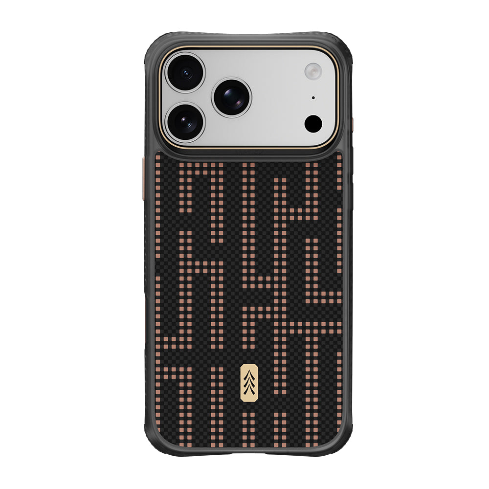 Apple iPhone 18 Pro Kılıf M-safe Şarj Özellikli Raptic Aramid Dual Grid Serisi Karbon Kapak