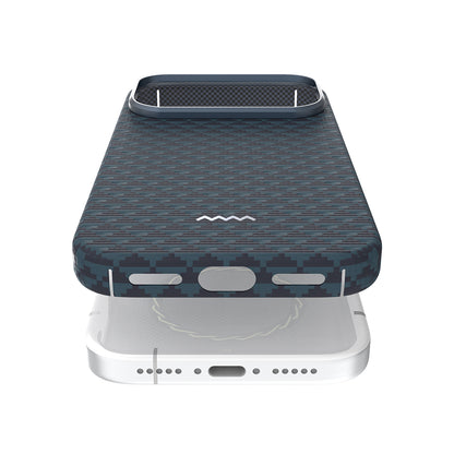 Apple iPhone 18 Pro Kılıf M-safe Şarj Özellikli Raptic Aramid Skin Origin Serisi Karbon Kapak