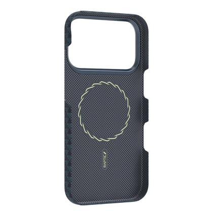 Apple iPhone 18 Pro Kılıf M-safe Şarj Özellikli Raptic Aramid Skin Origin Serisi Karbon Kapak