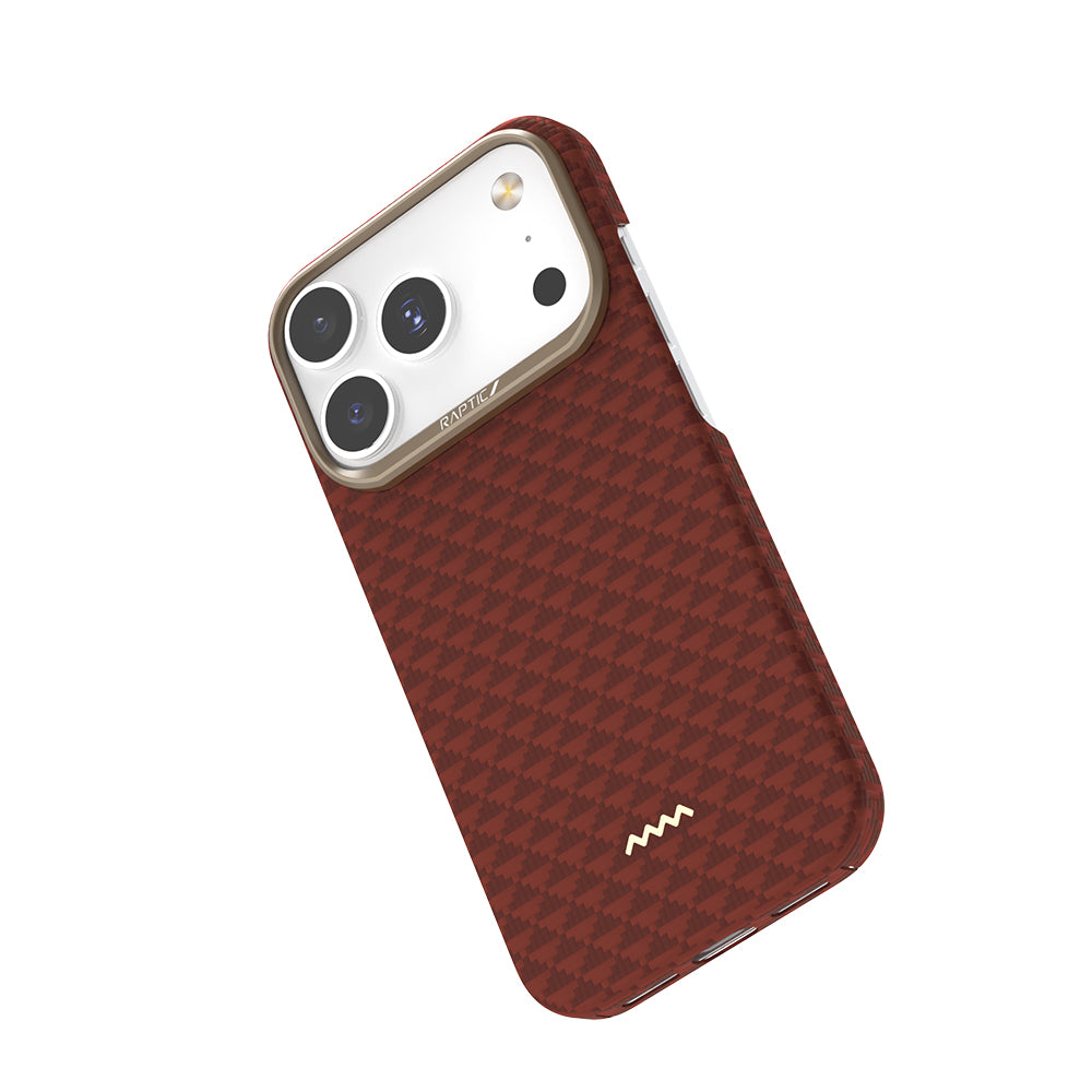 Apple iPhone 18 Pro Kılıf M-safe Şarj Özellikli Raptic Aramid Skin Origin Serisi Karbon Kapak