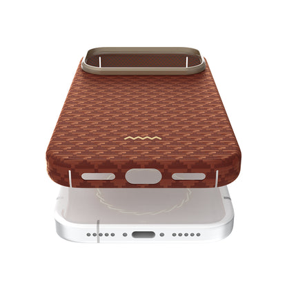 Apple iPhone 18 Pro Kılıf M-safe Şarj Özellikli Raptic Aramid Skin Origin Serisi Karbon Kapak
