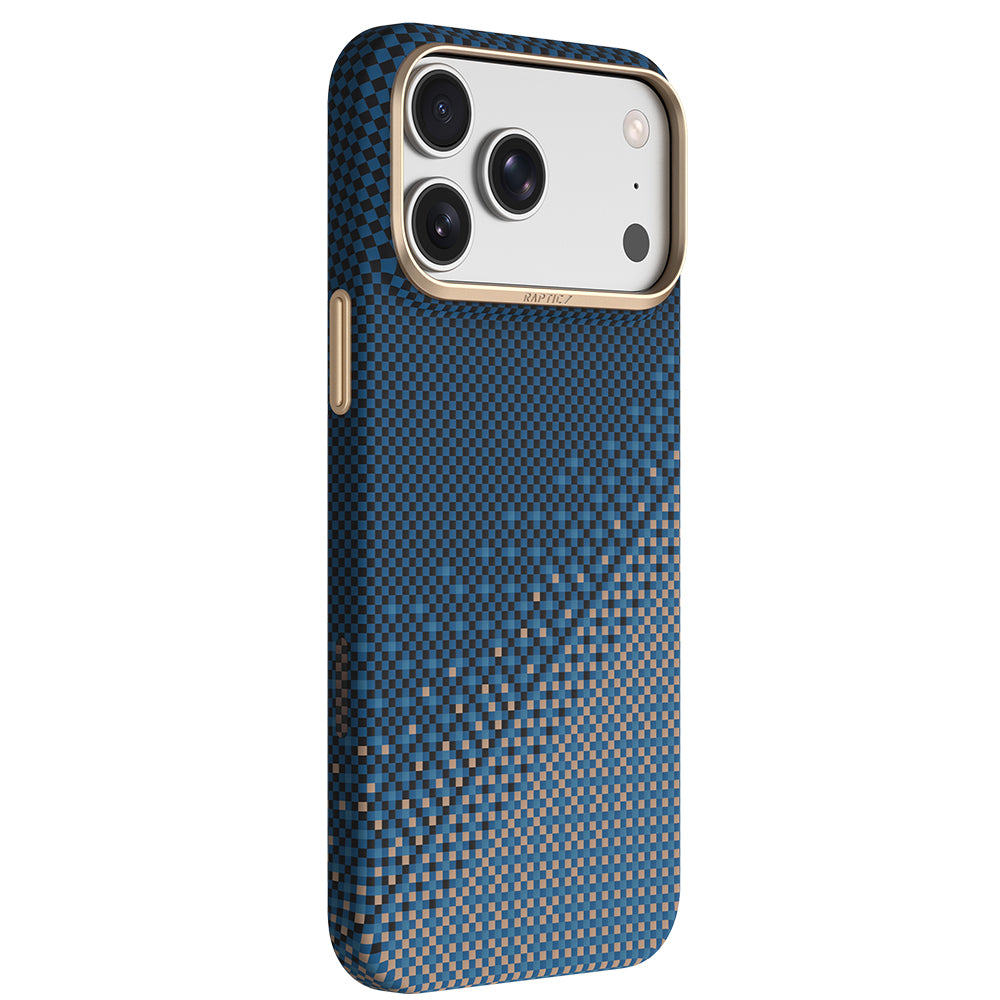 Apple iPhone 18 Pro Kılıf M-safe Şarj Özellikli Raptic Aramid Skin Serenity Serisi Karbon Kapak