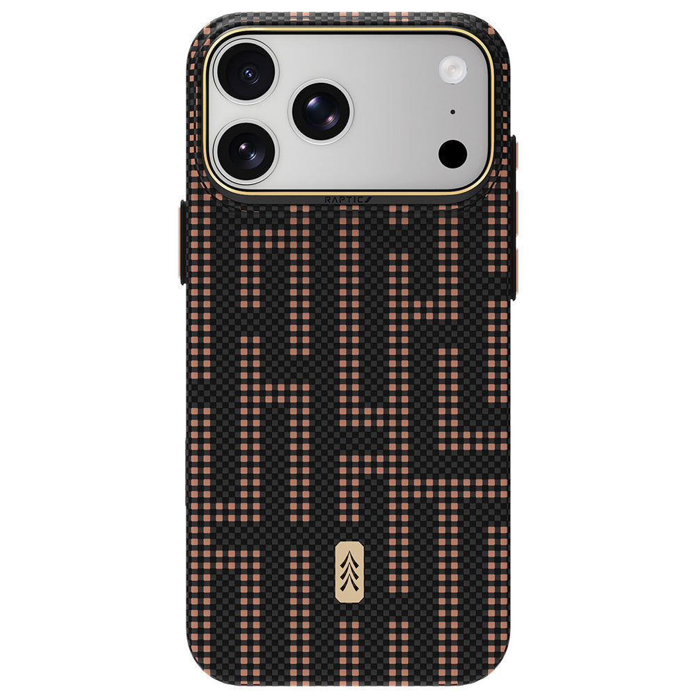Apple iPhone 18 Pro Kılıf M-safe Şarj Özellikli Raptic Aramid Skin Serisi Karbon Kapak
