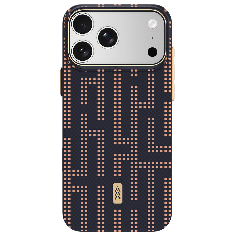 Apple iPhone 18 Pro Kılıf M-safe Şarj Özellikli Raptic Aramid Skin Serisi Karbon Kapak