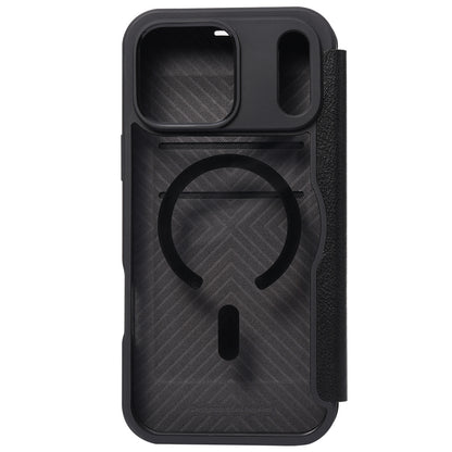 Apple iPhone 18 Pro Kılıf M-safe Şarj Özellikli Vegan Deri Tasarımlı Şeffaf Arka Yüzey Kartlıklı Raptic Urban Folio Serisi Kapak