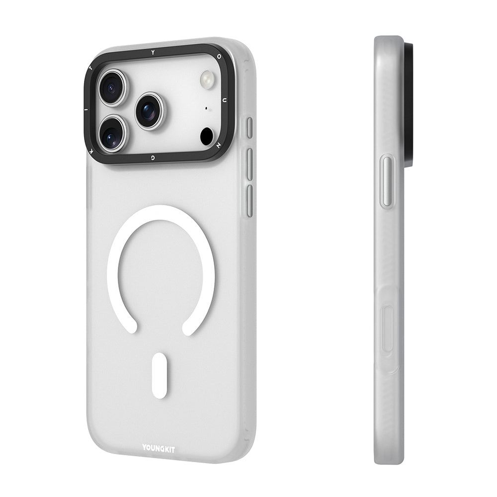 Apple iPhone 18 Pro Kılıf M-safe Şarj Özellikli Youngkit Hidden Sand Serisi Kapak