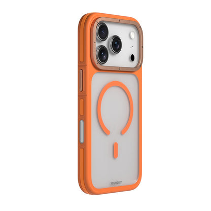 Apple iPhone 18 Pro Kılıf M-safe Şarj Özellikli Youngkit Rock Sand Serisi Kapak