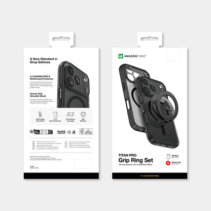 Apple iPhone 18 Pro Kılıf M-safe Şarj Özellikli Yüzük Standlı Amazingthing Titan Pro Grip Ring Serisi Kapak