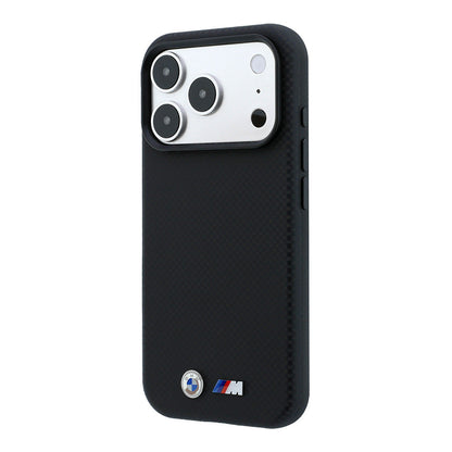 Apple iPhone 18 Pro Max Kılıf BMW Orjinal Lisanslı M-safe Şarj Özellikli Metal Logolu Karbon Fiber Kevlar Kapak
