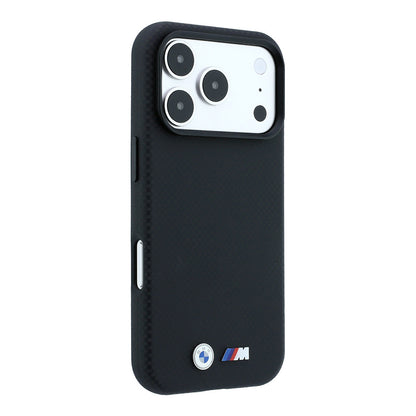 Apple iPhone 18 Pro Max Kılıf BMW Orjinal Lisanslı M-safe Şarj Özellikli Metal Logolu Karbon Fiber Kevlar Kapak