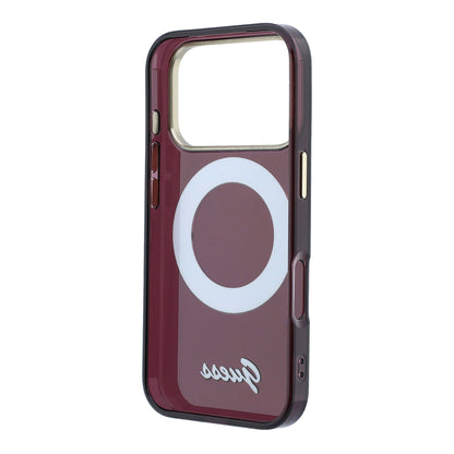 Apple iPhone 18 Pro Max Kılıf Guess Orjinal Lisanslı M-safe Şarj Özellikli 360 Derece Dönebilen Standlı Metal Yazı Logolu Silikon Kapak