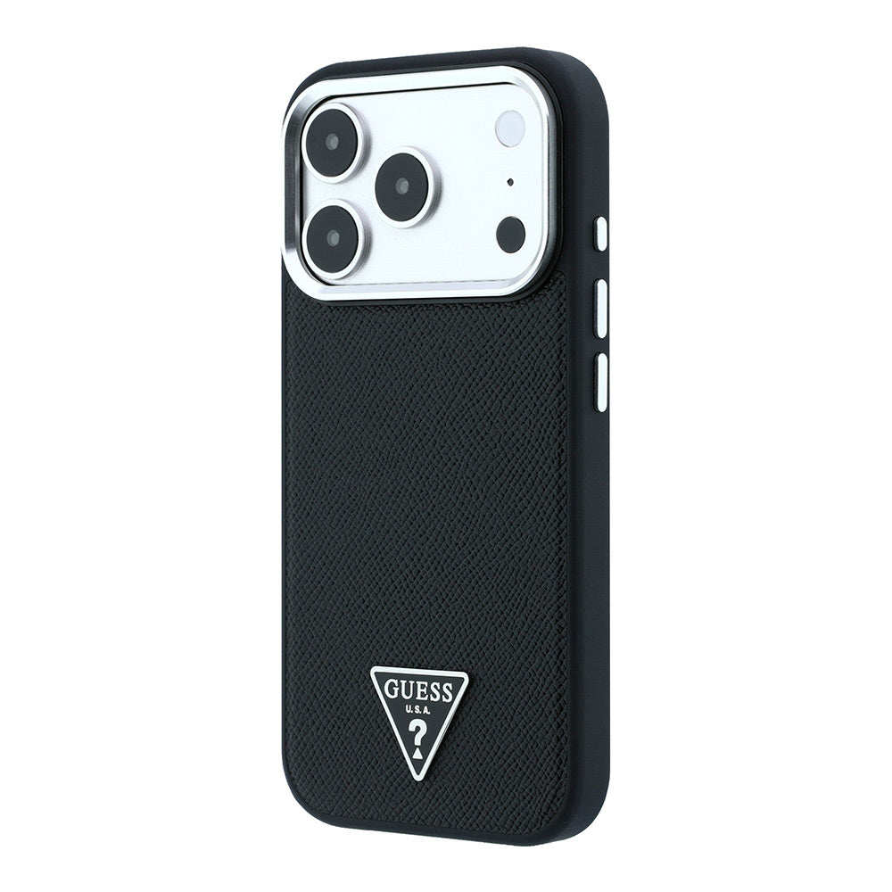 Apple iPhone 18 Pro Max Kılıf Guess Orjinal Lisanslı M-safe Şarj Özellikli Grained Triangle Kapak