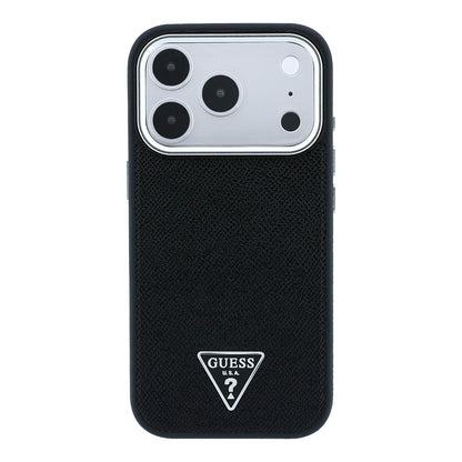 Apple iPhone 18 Pro Max Kılıf Guess Orjinal Lisanslı M-safe Şarj Özellikli Grained Triangle Kapak