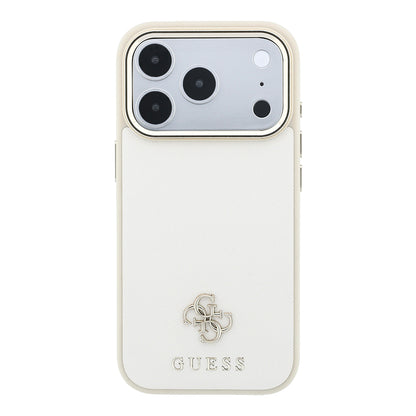 Apple iPhone 18 Pro Max Kılıf Guess Orjinal Lisanslı M-safe Şarj Özellikli Klasik Yazı ve 4G Logolu PU Deri Saffiano Kapak