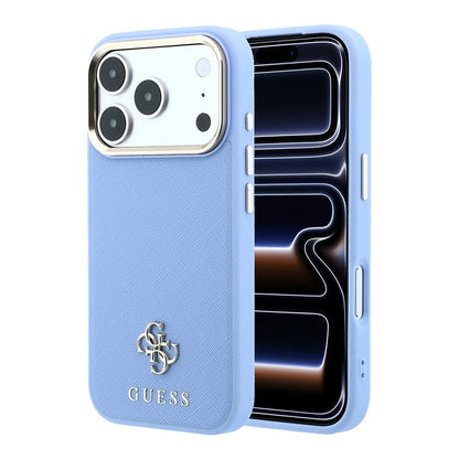Apple iPhone 18 Pro Max Kılıf Guess Orjinal Lisanslı M-safe Şarj Özellikli Klasik Yazı ve 4G Logolu PU Deri Saffiano Kapak