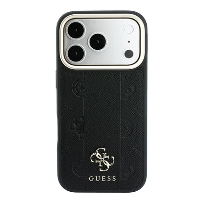 Apple iPhone 18 Pro Max Kılıf Guess Orjinal Lisanslı M-safe Şarj Özellikli Şeritli Peony 4G ve Yazı Logolu Kapak