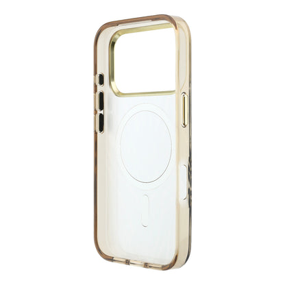 Apple iPhone 18 Pro Max Kılıf Guess Orjinal Lisanslı M-safe Şarj Özellikli Üçgen Logolu Zebra Desenli Silikon Kapak