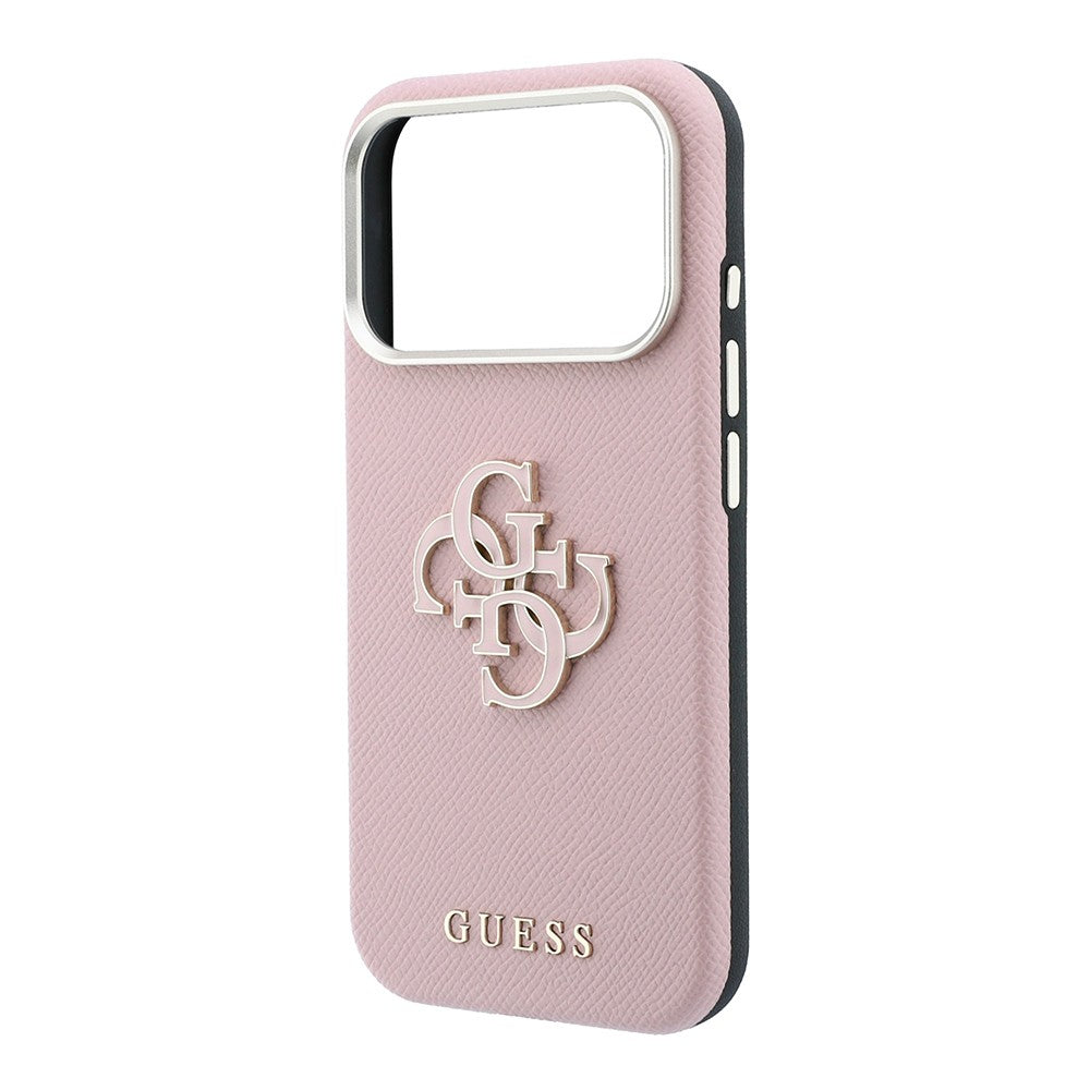 Apple iPhone 18 Pro Max Kılıf Guess Orjinal Lisanslı PU Yazı ve 4G Büyük Metal Logolu Kapak