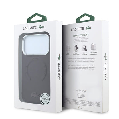 Apple iPhone 18 Pro Max Kılıf Lacoste Orjinal Lisanslı M-safe Şarj Özellikli Lenglen Icon Metal Logolu Kapak