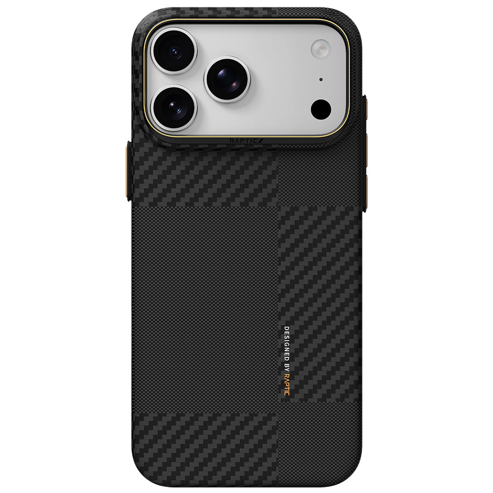 Apple iPhone 18 Pro Max Kılıf M-safe Şarj Özellikli 600D Metal Kamera Çerçeveli Raptic Aramid Fiber Karbon Geotik Serisi Kapak