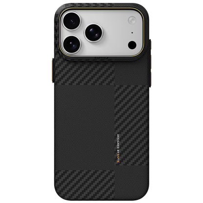 Apple iPhone 18 Pro Max Kılıf M-safe Şarj Özellikli 600D Metal Kamera Çerçeveli Raptic Aramid Fiber Karbon Geotik Serisi Kapak