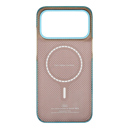Apple iPhone 18 Pro Max Kılıf M-safe Şarj Özellikli Aramid Karbon Fiber Pitaka Glints of Gold Ultra Slim Serisi Kapak