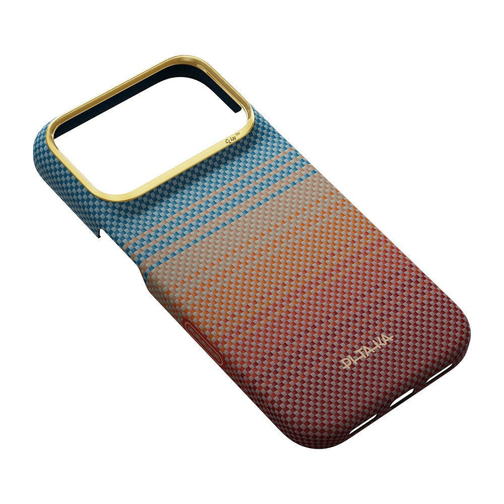 Apple iPhone 18 Pro Max Kılıf M-safe Şarj Özellikli Aramid Fiber Pitaka Sunset 2.0 California Dream Serisi