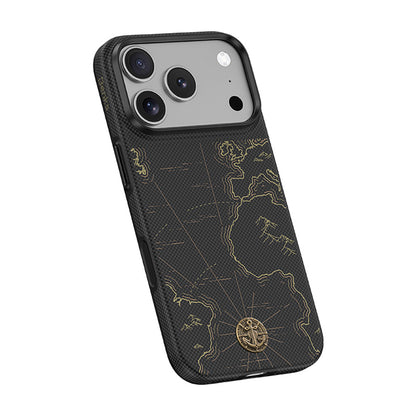 Apple iPhone 18 Pro Max Kılıf M-safe Şarj Özellikli Karbon Fiber Tasarımlı Benks ArmorEdge Air Navigator Kevlar Kapak