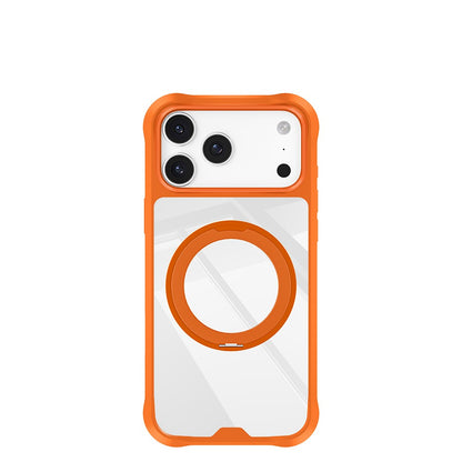 Apple iPhone 18 Pro Max Kılıf M-safe Şarj Özellikli Parmak Ring Standlı Airbag Tasarımlı Mutural Obsidian Serisi Kapak