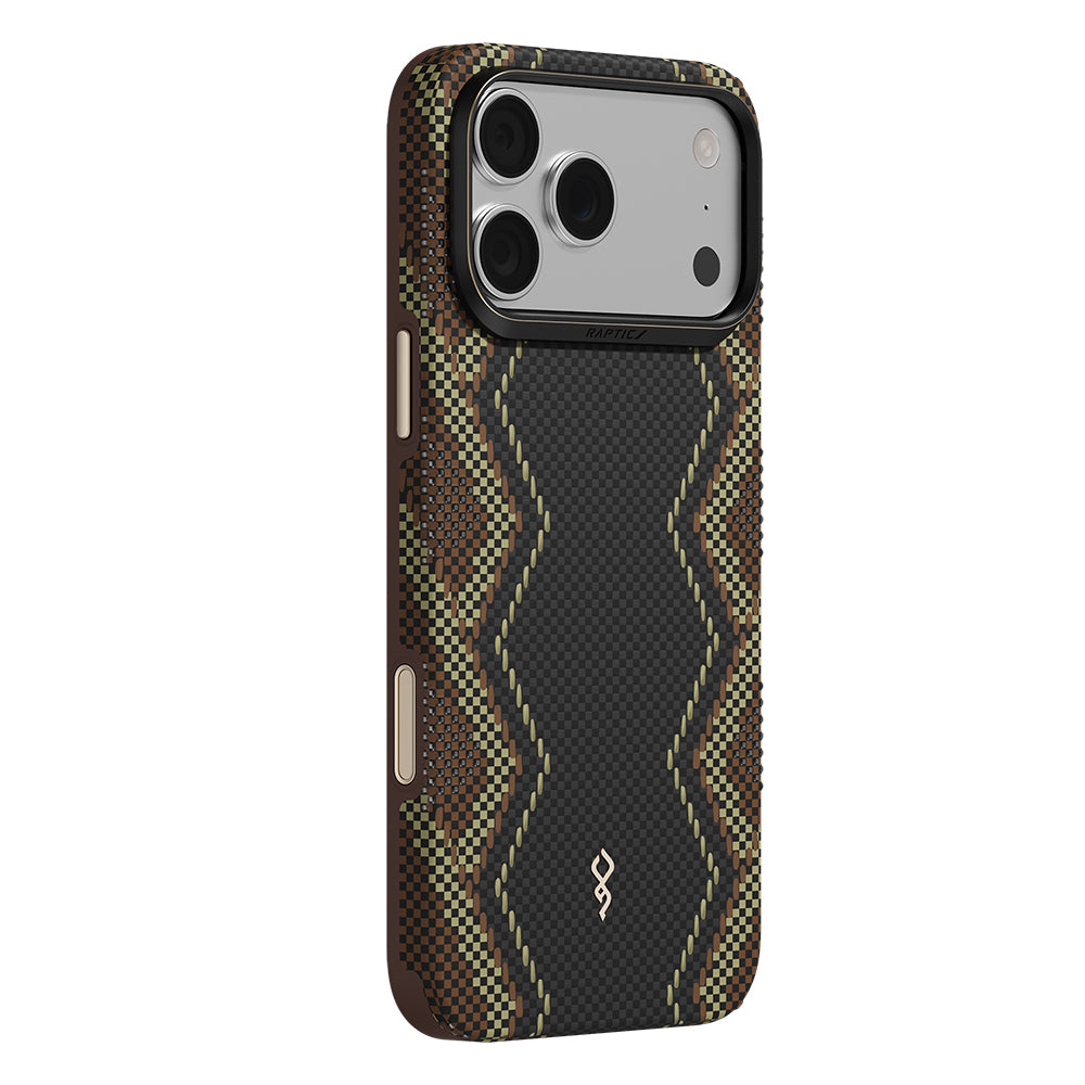 Apple iPhone 18 Pro Max Kılıf M-safe Şarj Özellikli Raptic Aramid Dual Ultra Scepter Serisi Karbon Kapak