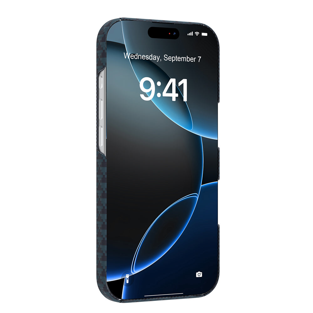 Apple iPhone 18 Pro Max Kılıf M-safe Şarj Özellikli Raptic Aramid Skin Origin Serisi Karbon Kapak