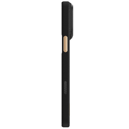 Apple iPhone 18 Pro Max Kılıf M-safe Şarj Özellikli Raptic Aramid Skin Rise Serisi 24 Ayar Altın Kaplamalı Karbon Kapak
