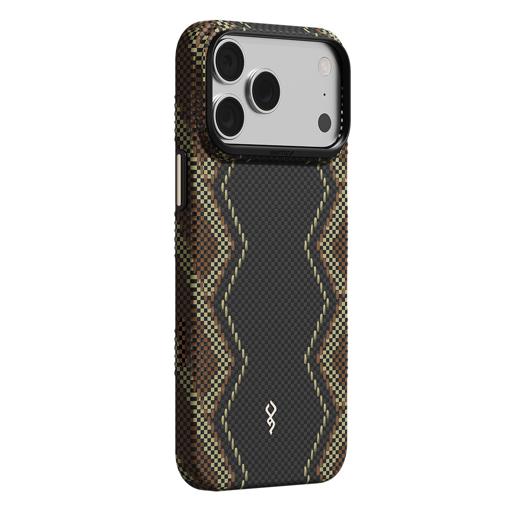 Apple iPhone 18 Pro Max Kılıf M-safe Şarj Özellikli Raptic Aramid Skin Scepter Serisi Karbon Kapak