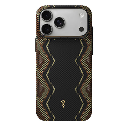 Apple iPhone 18 Pro Max Kılıf M-safe Şarj Özellikli Raptic Aramid Skin Scepter Serisi Karbon Kapak