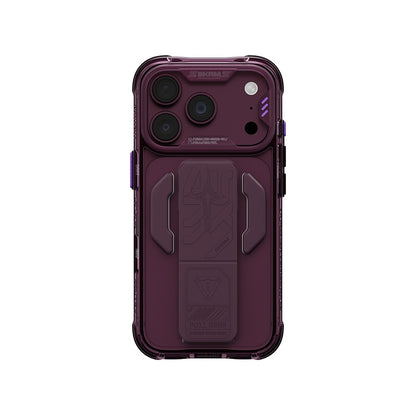 Apple iPhone 18 Pro Max Kılıf M-safe Şarj Özellikli Teknoloji Desenli Skinarma Helio CE Mag Charge Standlı Kapak