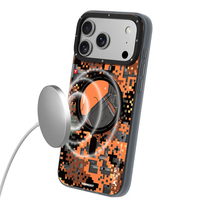 Apple iPhone 18 Pro Max Kılıf M-Safe Şarj Özellikli Youngkit Camouflage Sykell Serisi Kapak